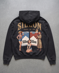 Hoodie lourd « Plaisir de Pays » — noir délavé