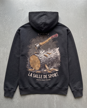 Hoodie lourd « La Salle de Sport » — noir délavé