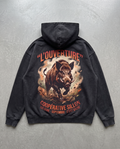 Hoodie lourd « L'Ouverture » — noir délavé