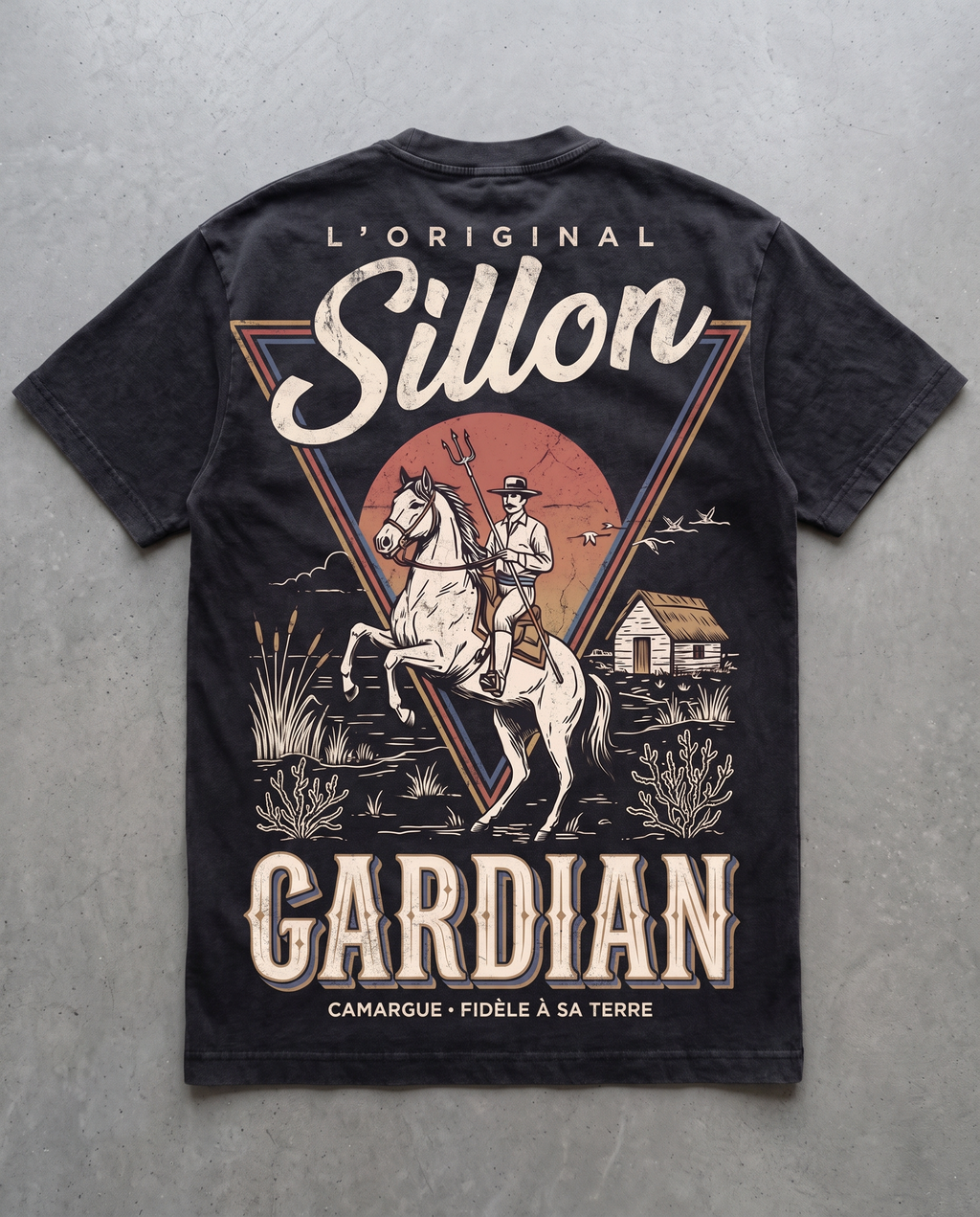 Tee lourd « L'Original Gardian » — noir délavé