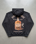 Hoodie lourd « Digo d'époque » — noir délavé