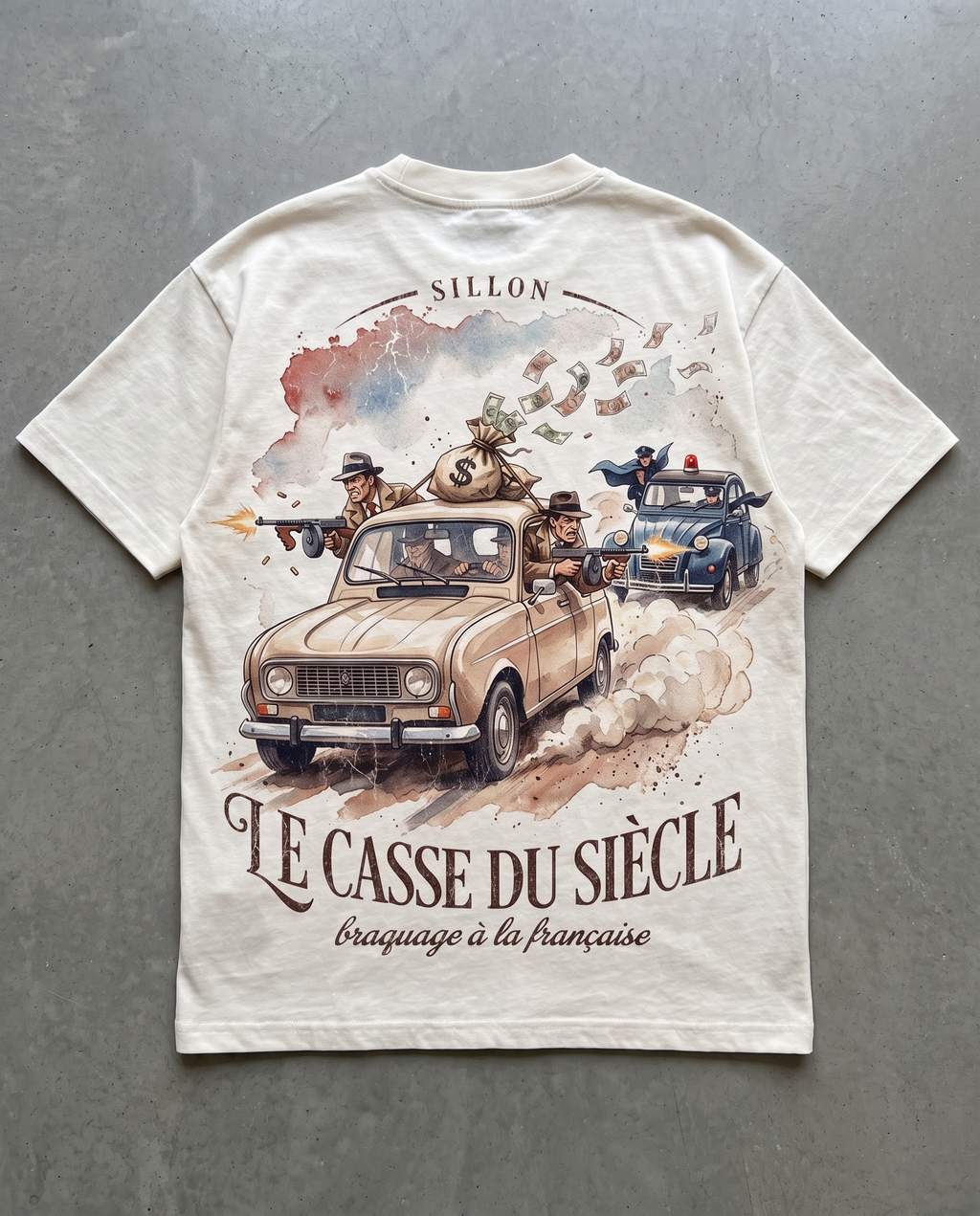 Tee lourd « Le Casse du Siècle » — écru