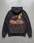 Hoodie lourd « Fidèle à sa terre » — noir délavé