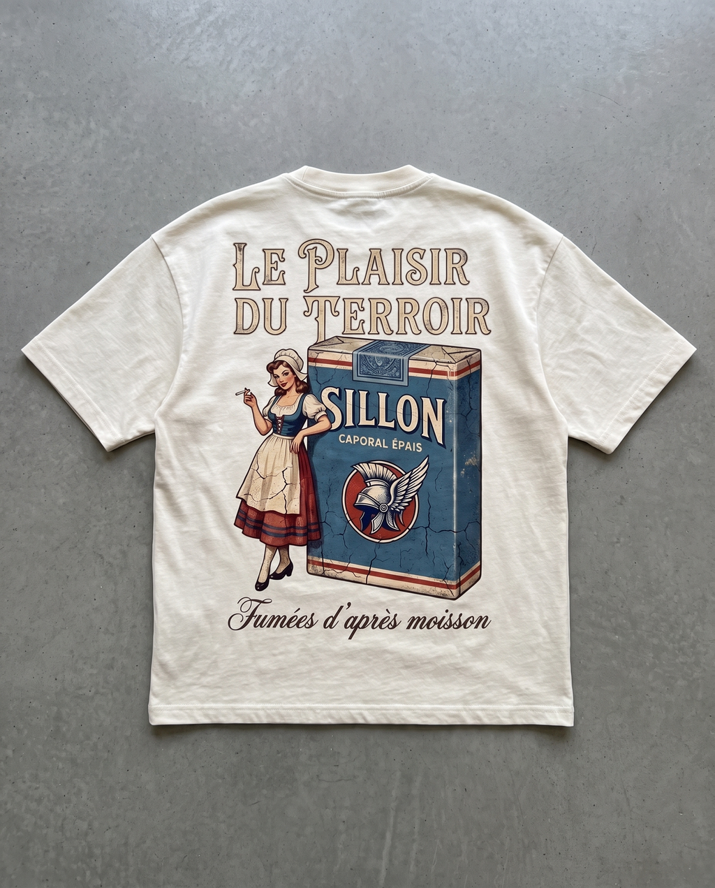 Tee lourd « Le Plaisir du Terroir » — écru