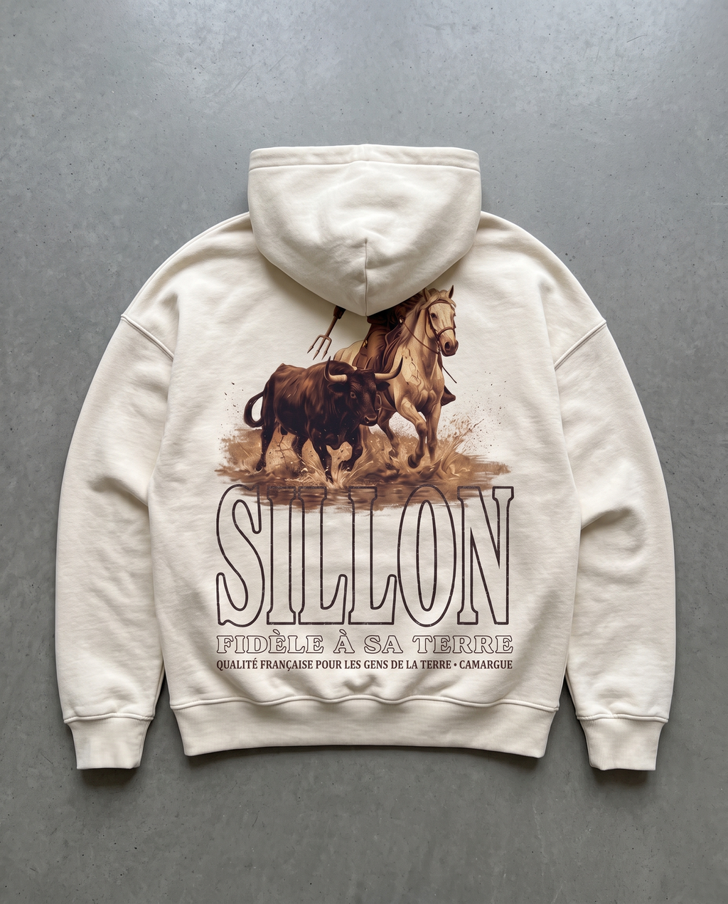 Hoodie lourd « Fidèle à sa terre » — écru