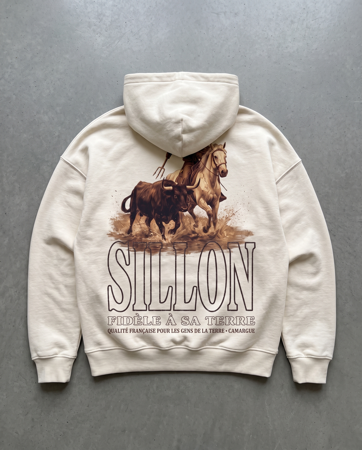 Hoodie lourd « Fidèle à sa terre » — écru