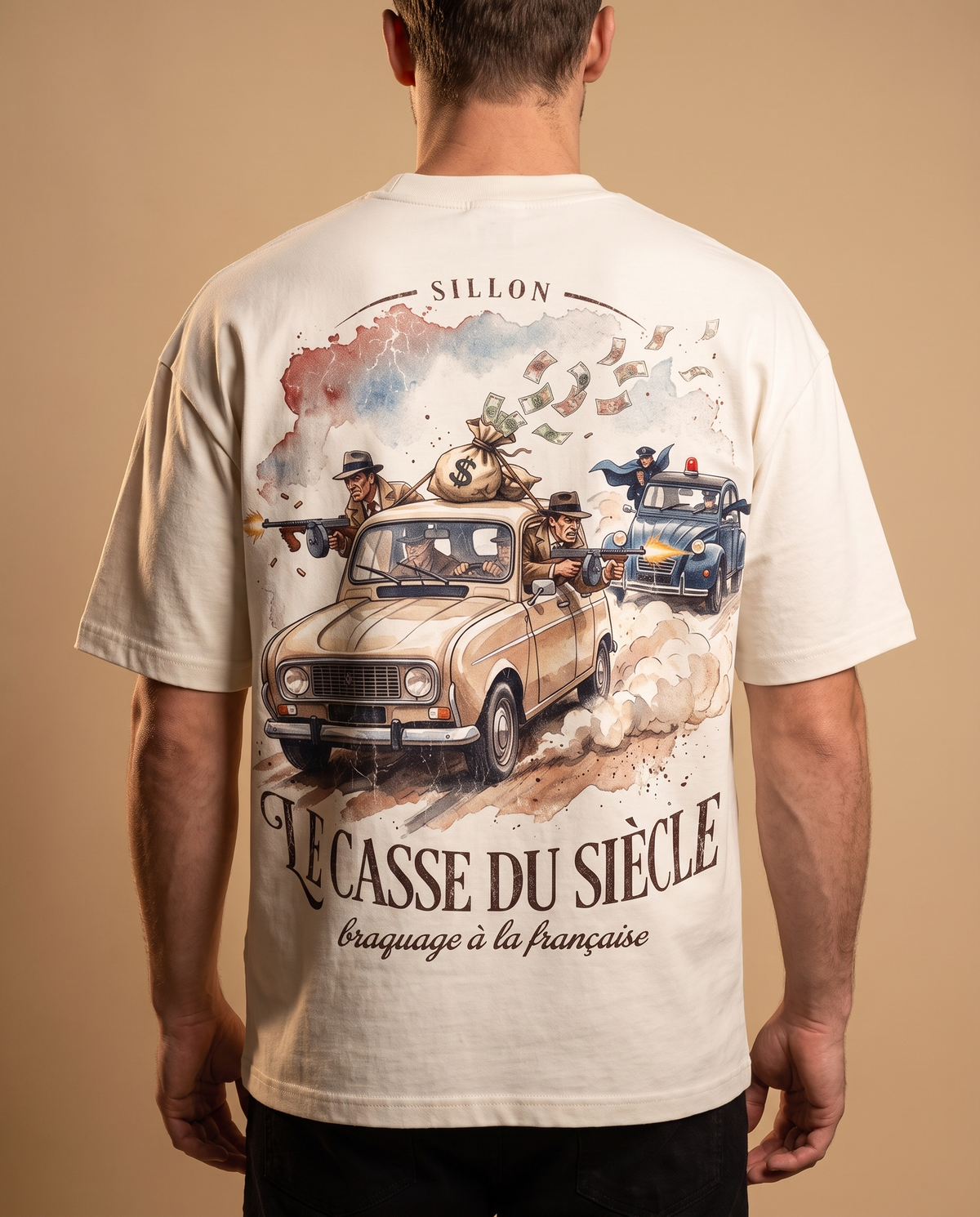 Tee lourd « Le Casse du Siècle » — écru