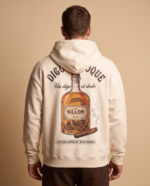 Hoodie lourd « Digo d'époque » — écru