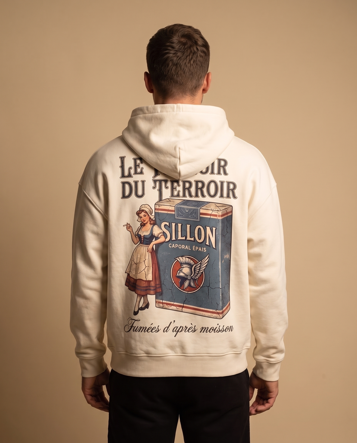 Hoodie lourd « Le Plaisir du Terroir » — écru