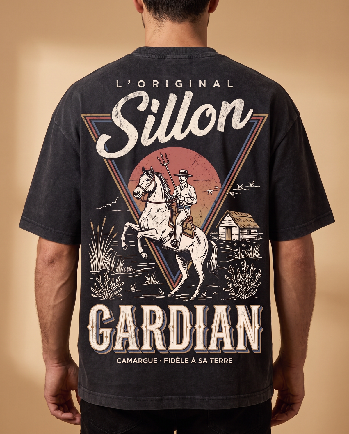 Tee lourd « L'Original Gardian » — noir délavé