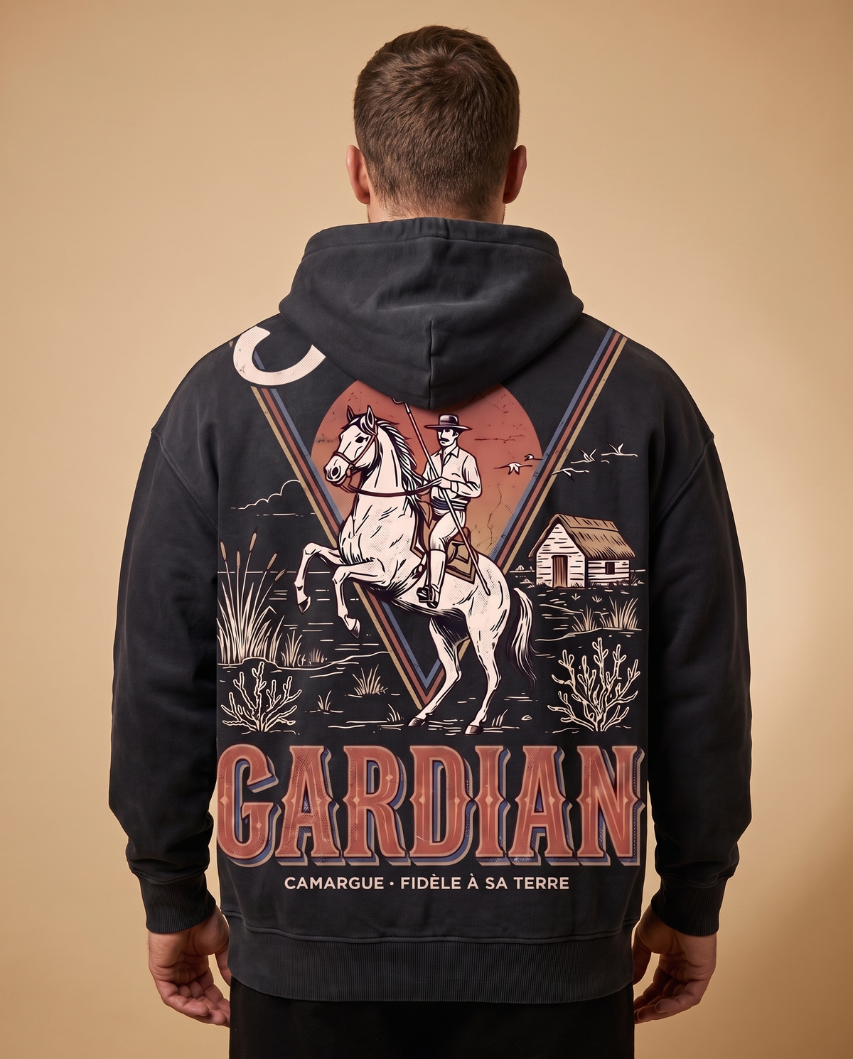 Hoodie lourd « L'Original Gardian » — noir délavé