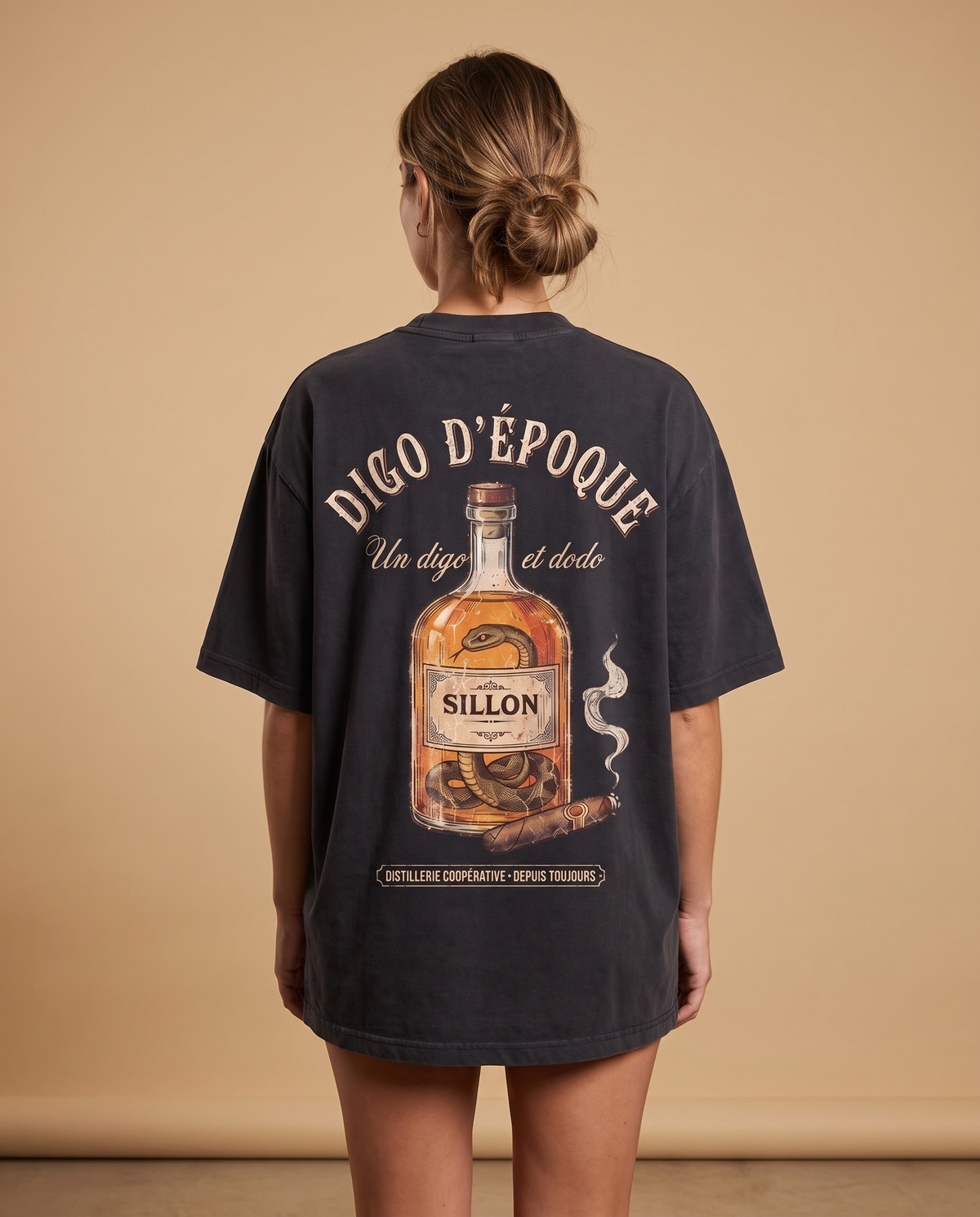 Tee lourd « Digo d'époque » — noir délavé