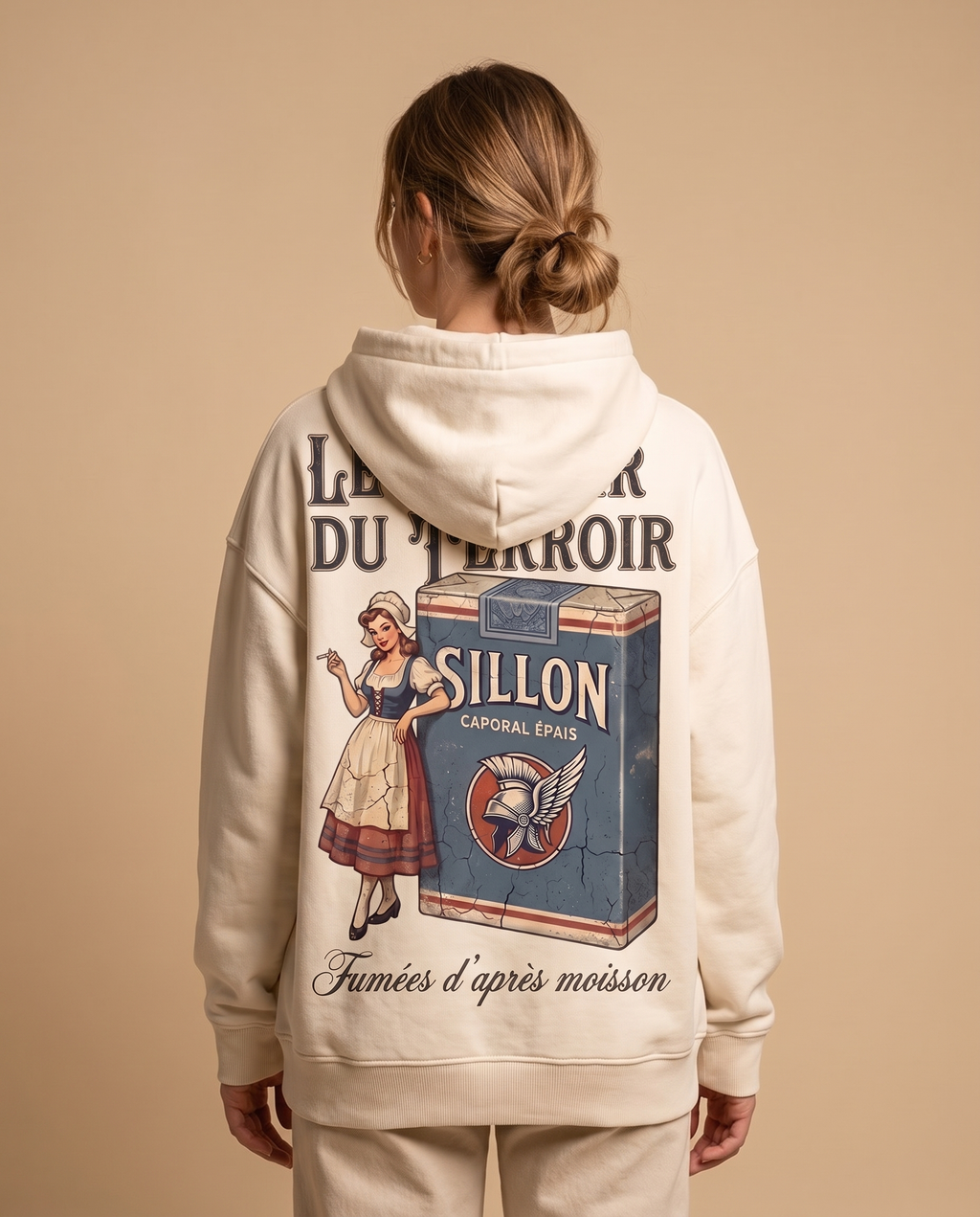 Hoodie lourd « Le Plaisir du Terroir » — écru