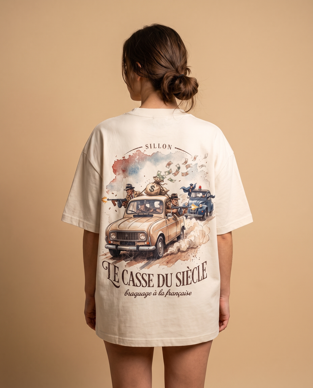 Tee lourd « Le Casse du Siècle » — écru
