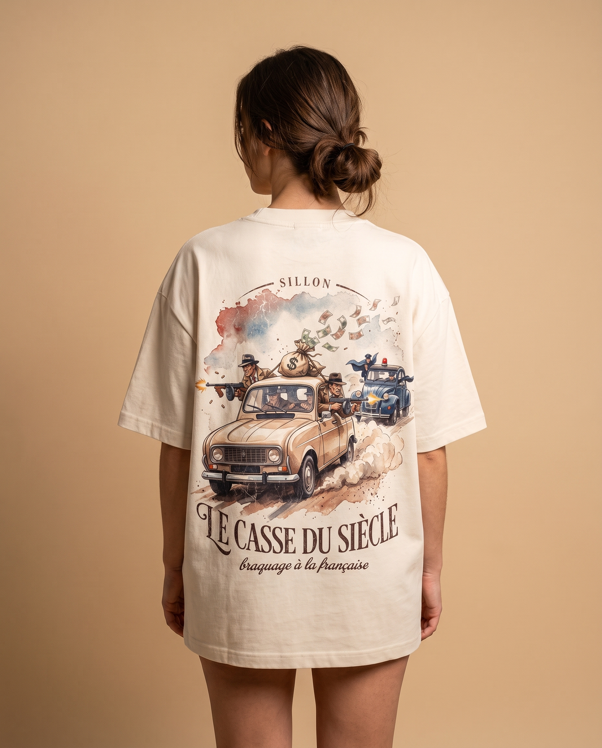Tee lourd « Le Casse du Siècle » — écru