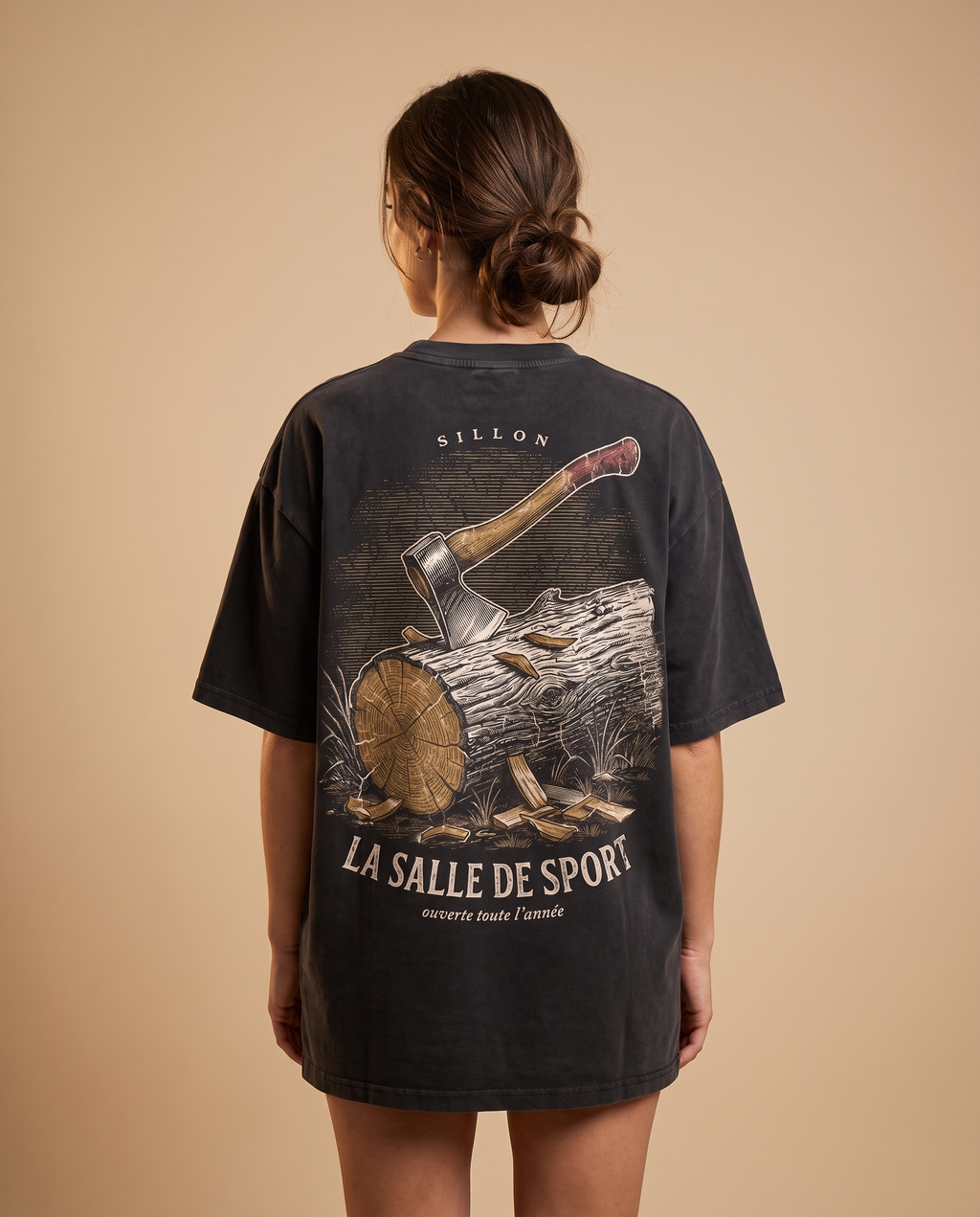Tee lourd « La Salle de Sport » — noir délavé
