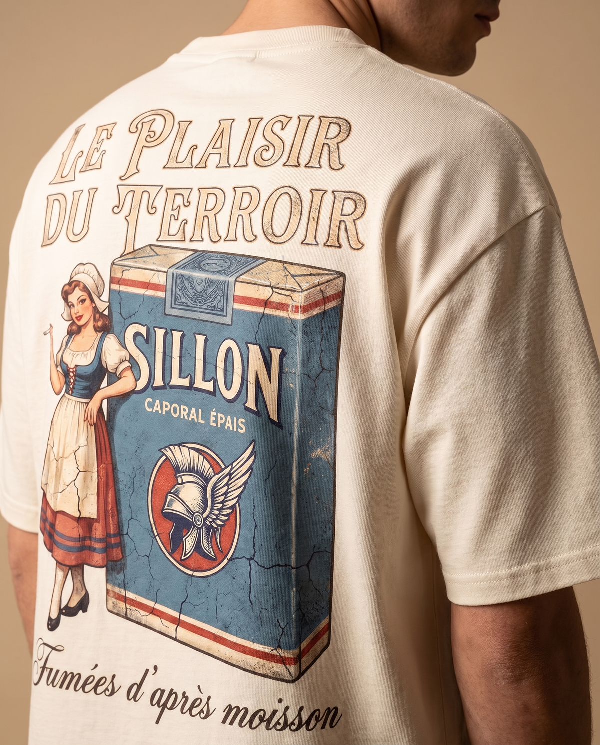 Tee lourd « Le Plaisir du Terroir » — écru