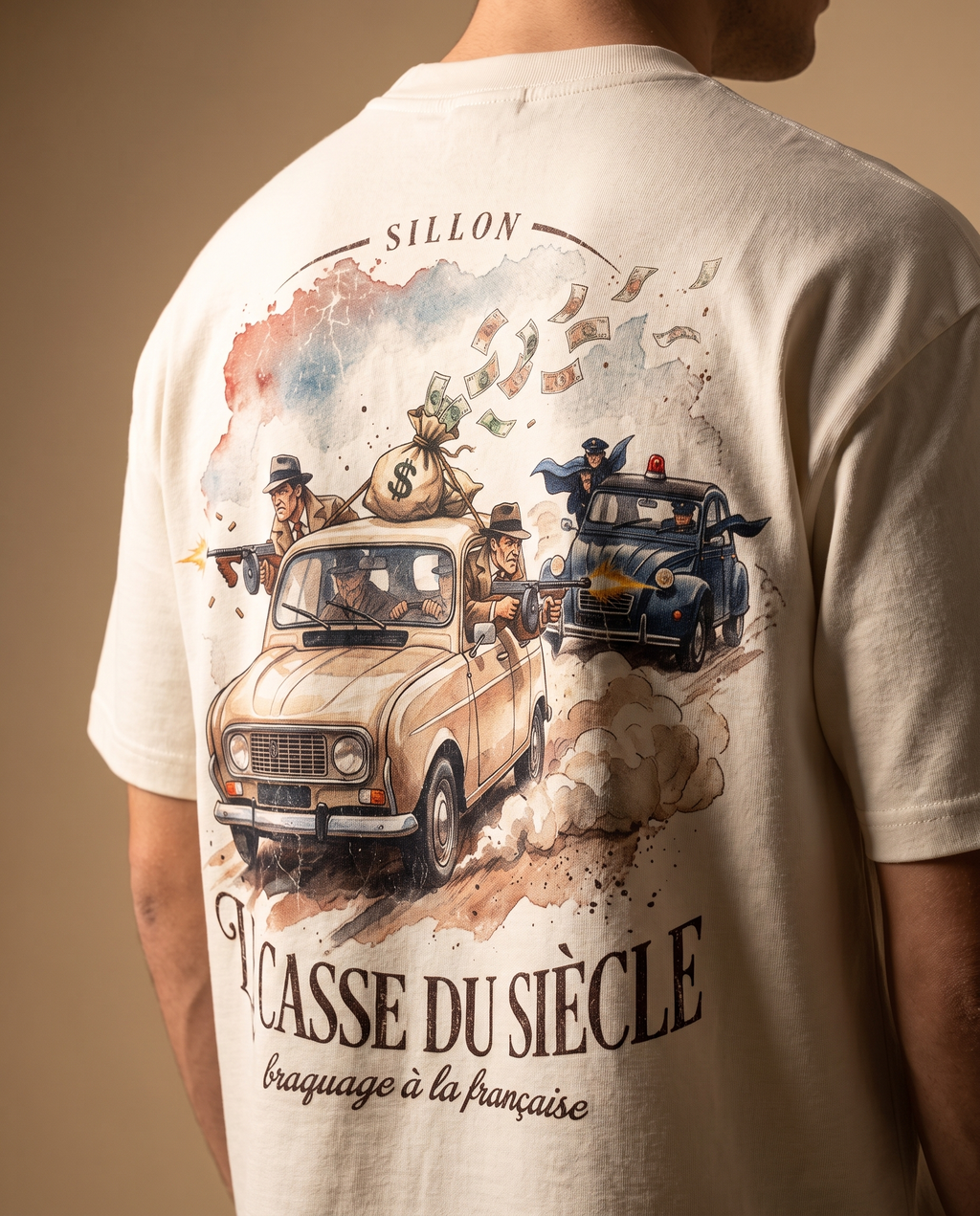 Tee lourd « Le Casse du Siècle » — écru