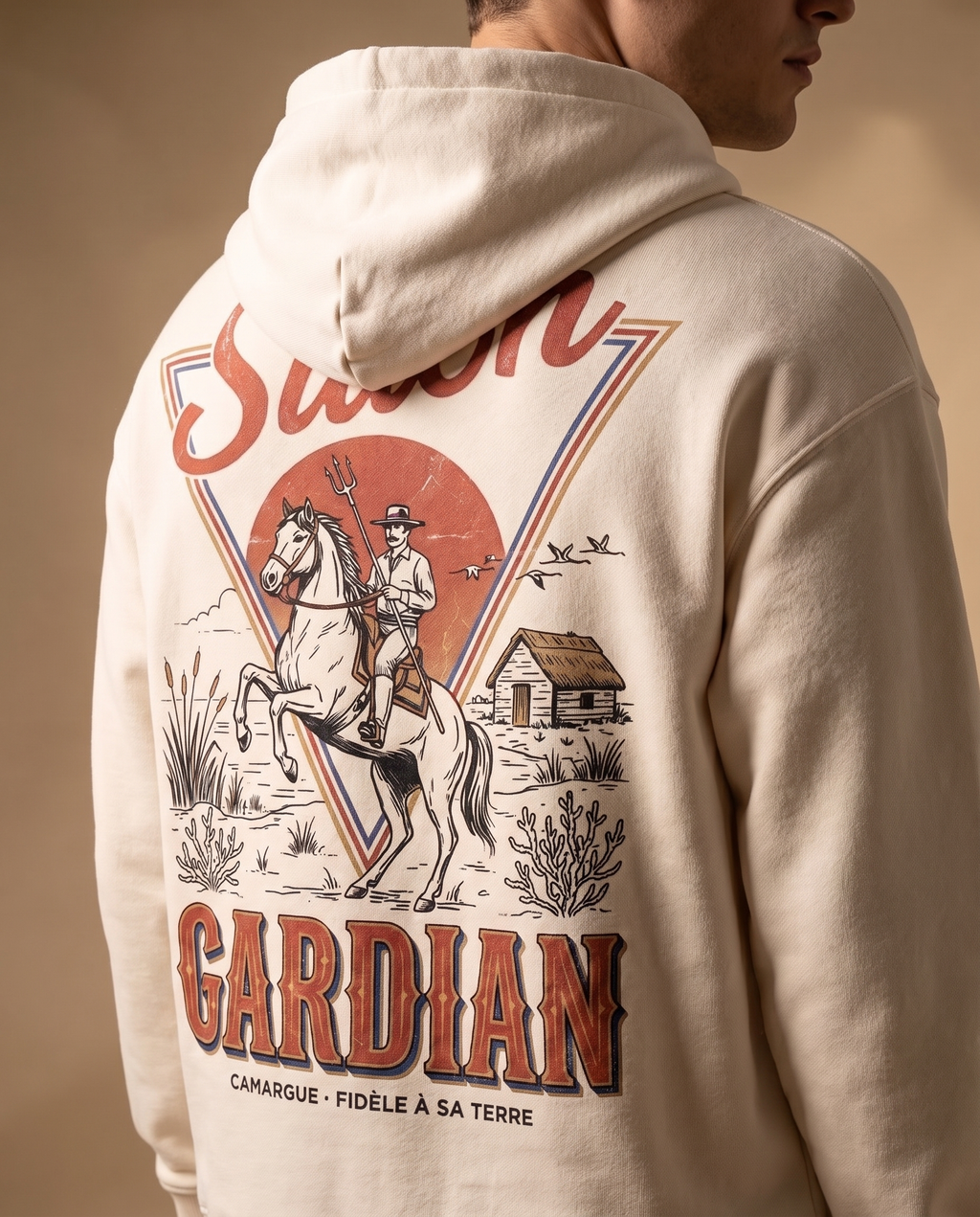 Hoodie lourd « L'Original Gardian » — écru