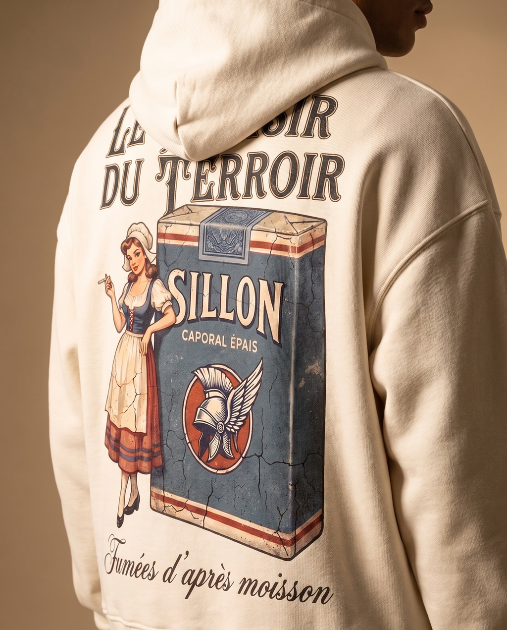 Hoodie lourd « Le Plaisir du Terroir » — écru