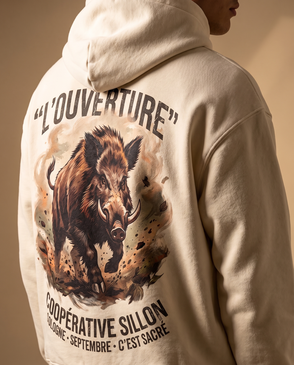 Hoodie lourd « L'Ouverture » — écru