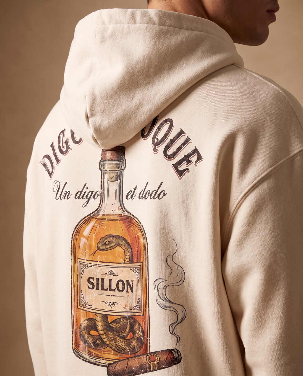Hoodie lourd « Digo d'époque » — écru