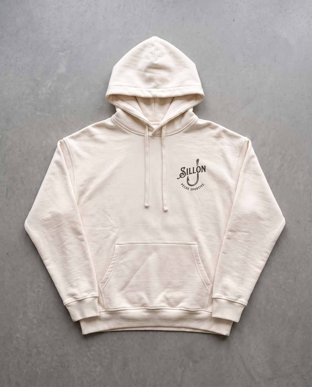 Hoodie lourd « Cannes & Moulinets » — écru
