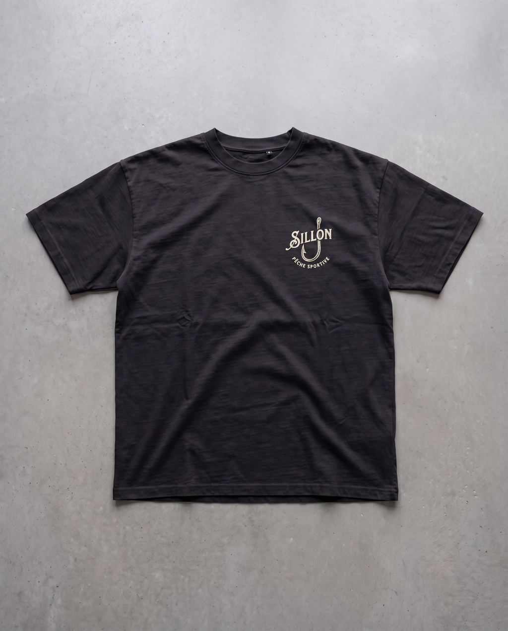 Tee lourd « Cannes & Moulinets » — noir délavé