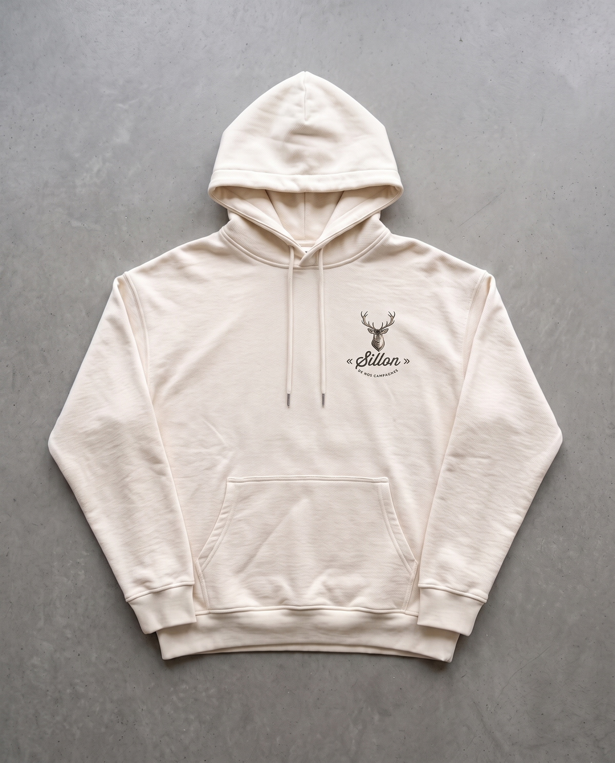 Hoodie lourd « De nos campagnes » — écru
