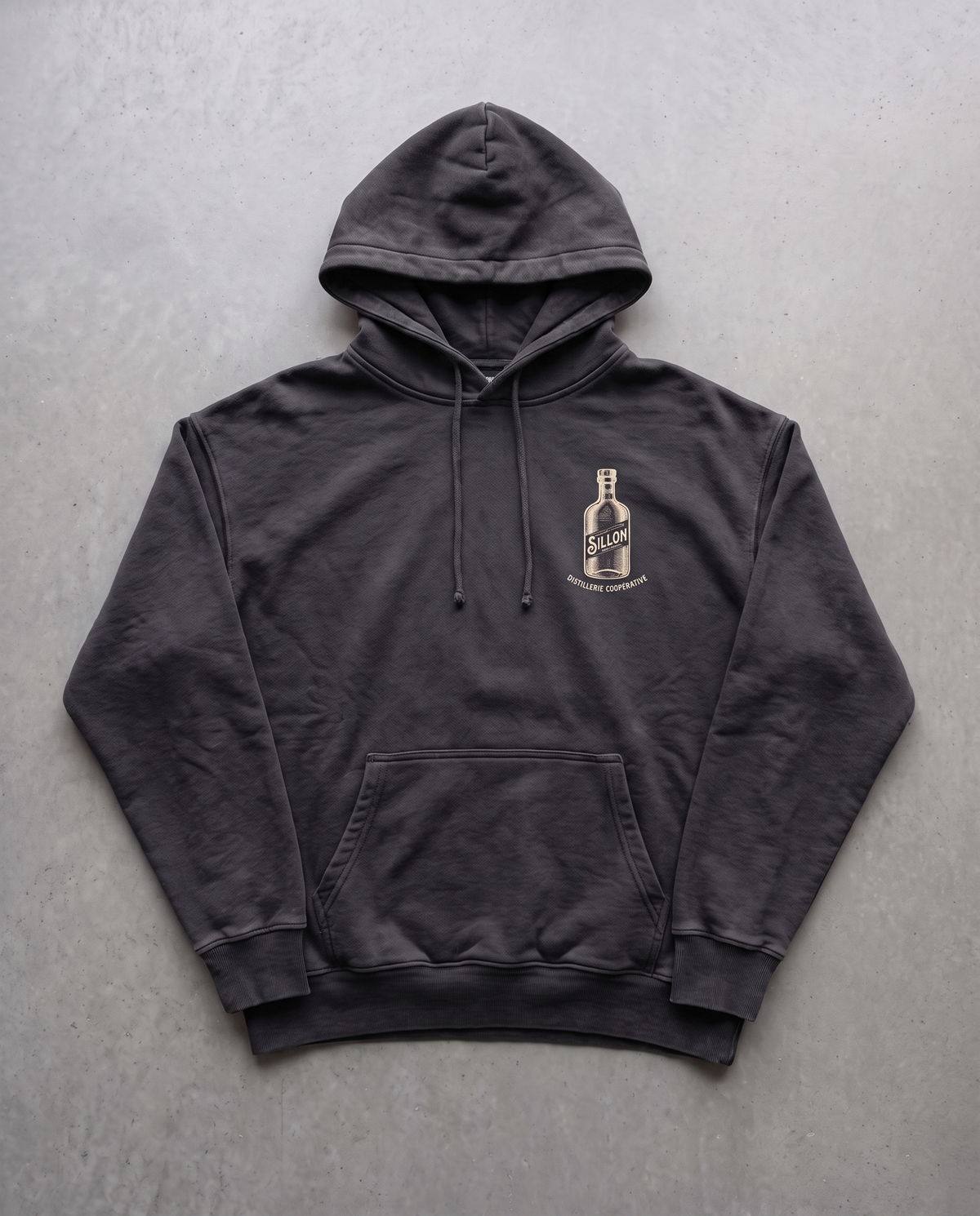 Hoodie lourd « Digo d'époque » — noir délavé