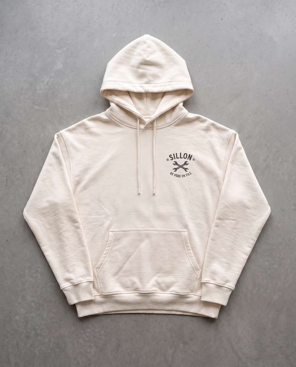 Hoodie lourd « Extra-scolaire » — écru