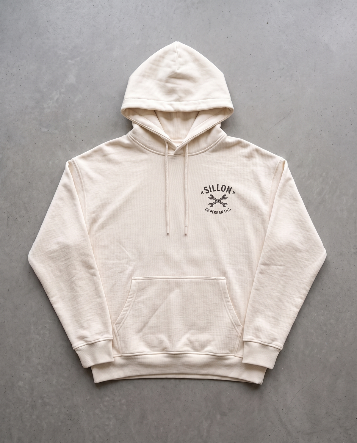 Hoodie lourd « Extra-scolaire » — écru