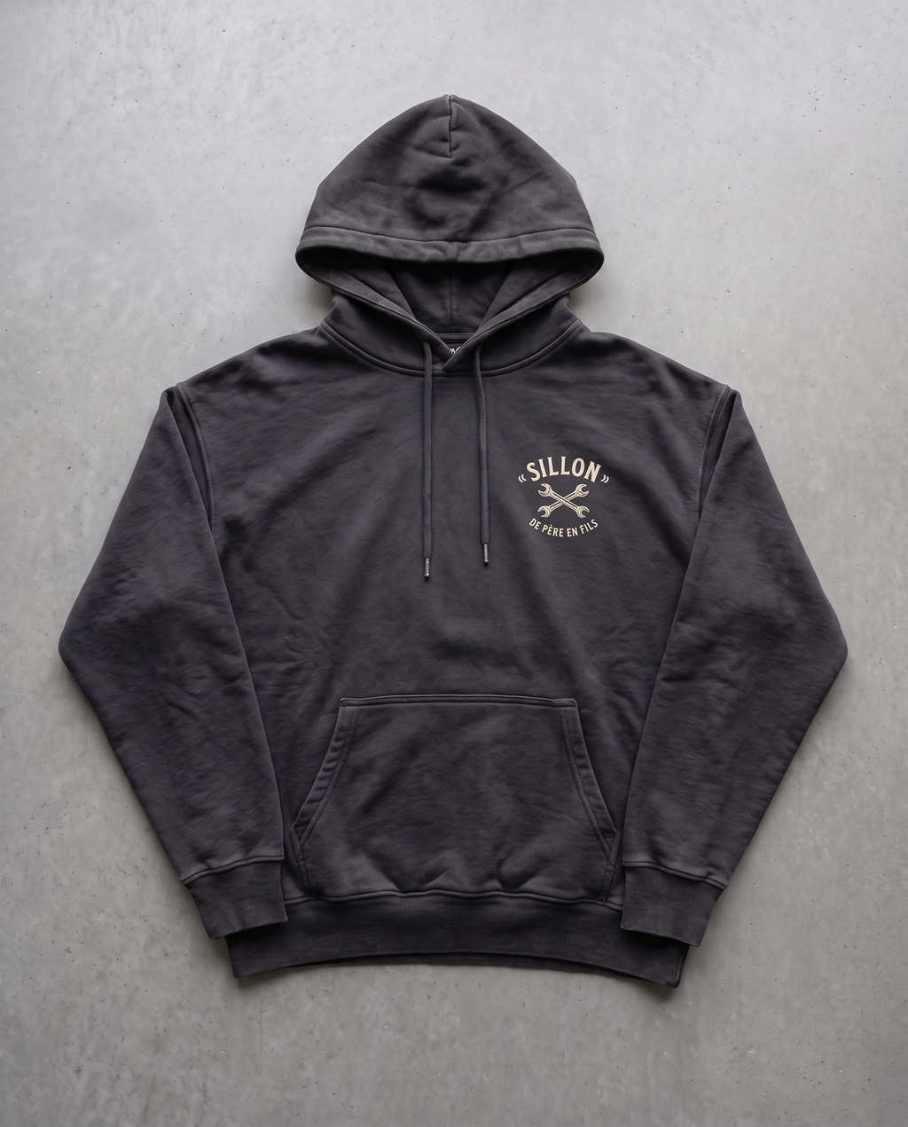 Hoodie lourd « Extra-scolaire » — noir délavé
