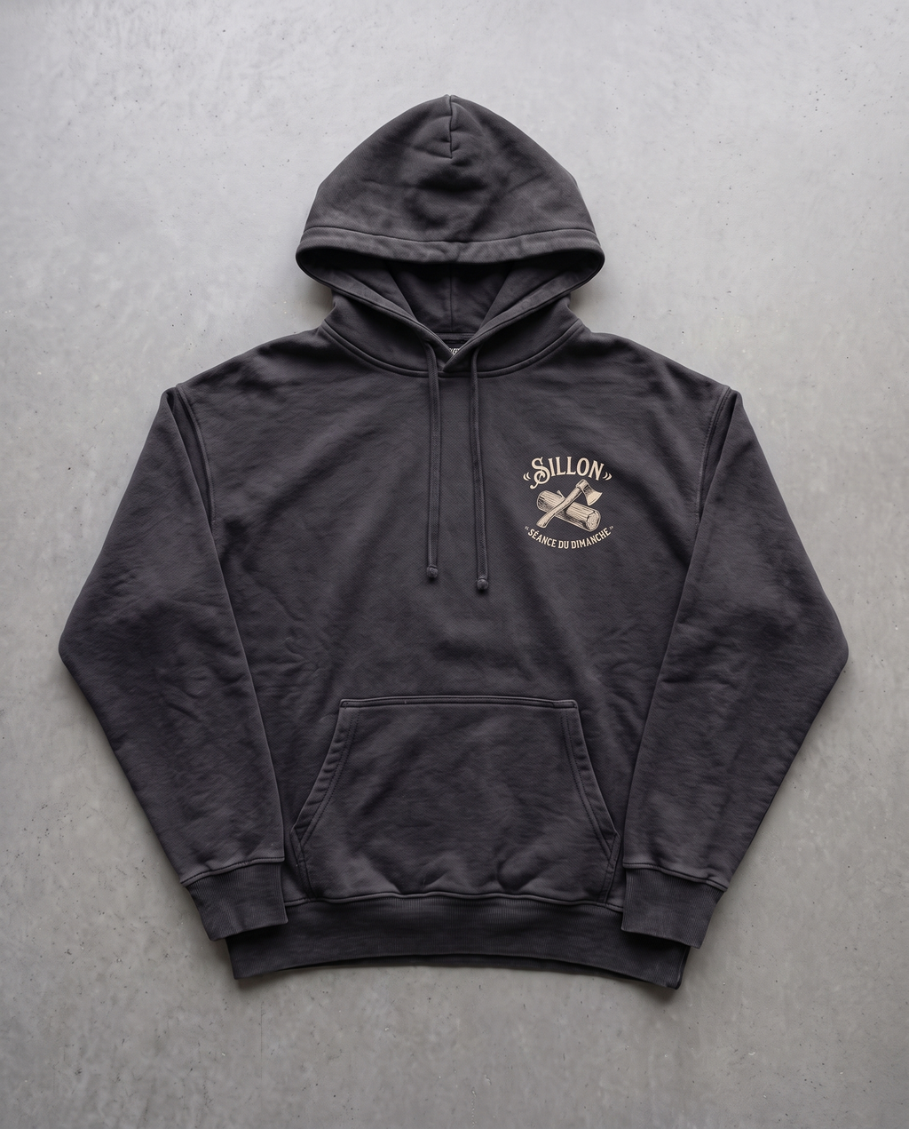 Hoodie lourd « Full Body » — noir délavé