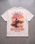 Tee lourd « Motorsport » — écru, dos