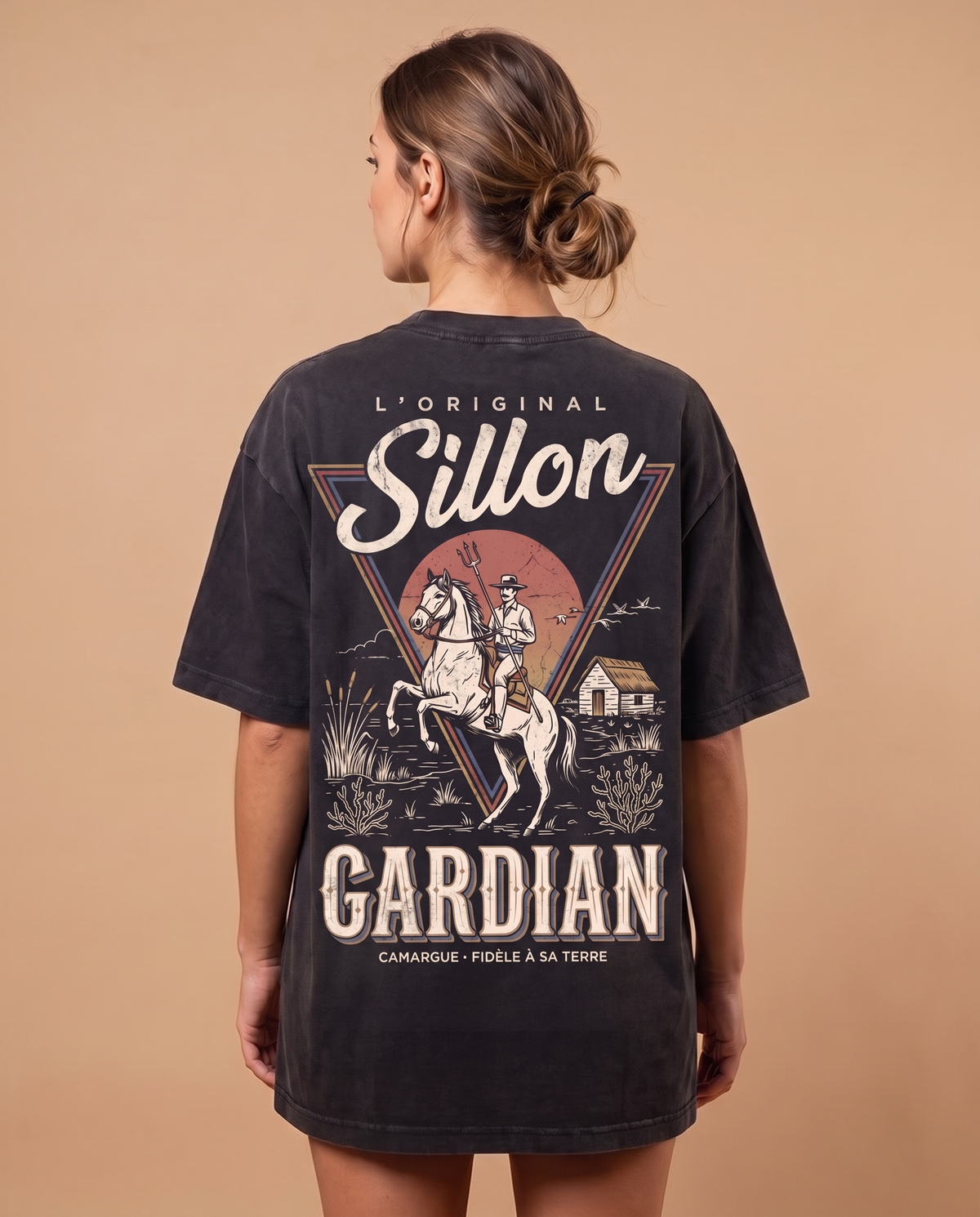 Tee lourd « L'Original Gardian » — noir délavé