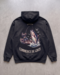 Hoodie lourd « Commerce de Gros » — noir délavé