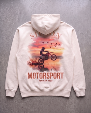 Hoodie lourd « Motorsport » — écru