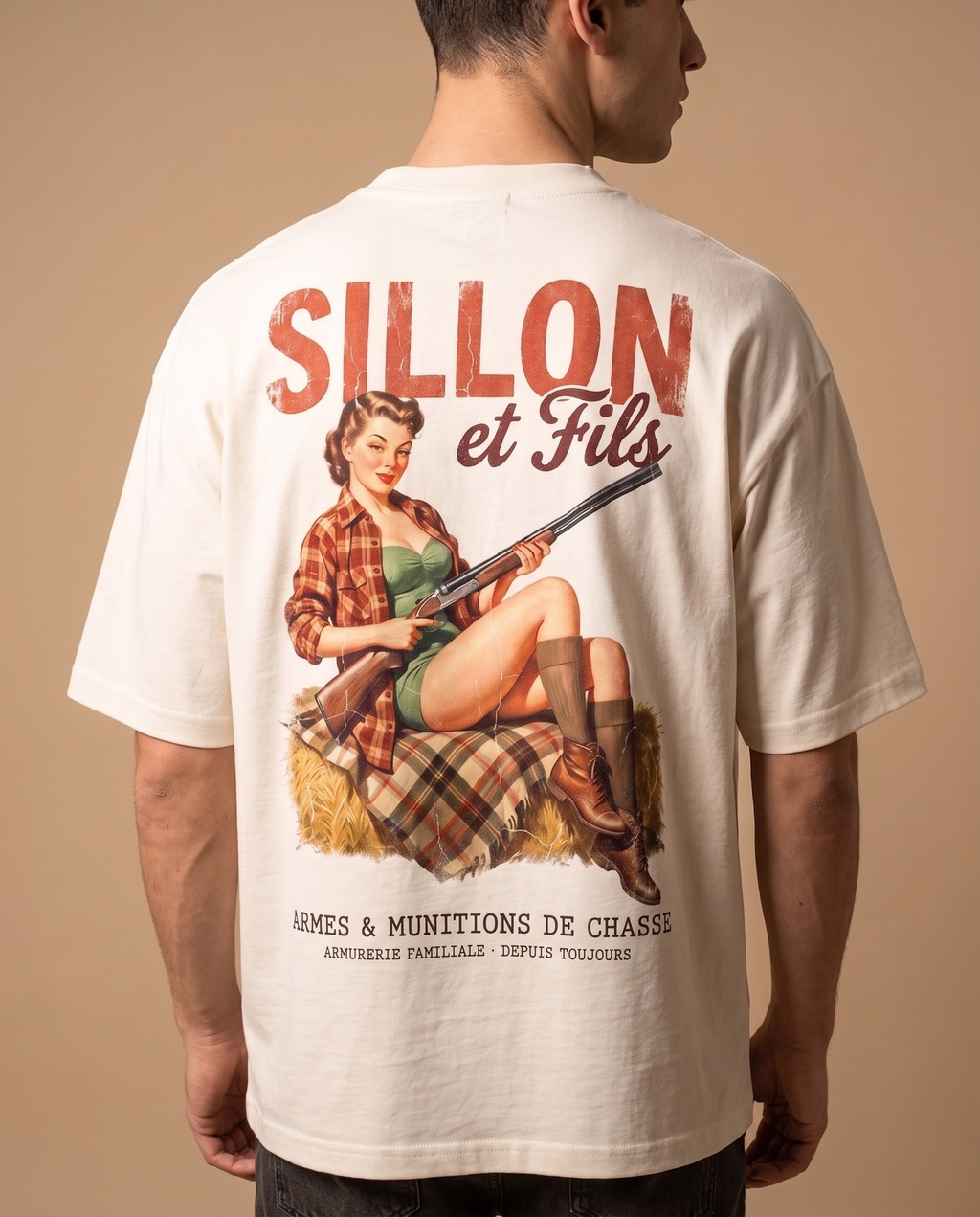 Tee lourd « Sillon & Fils » — écru