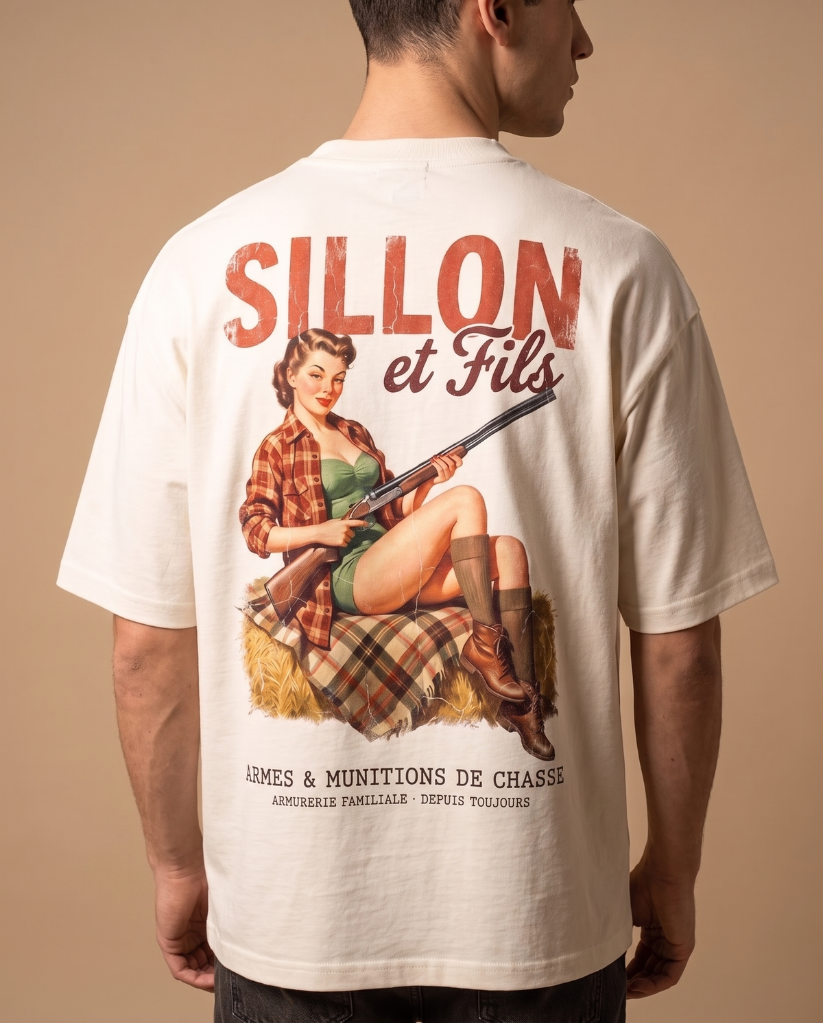 Tee lourd « Sillon & Fils » — écru