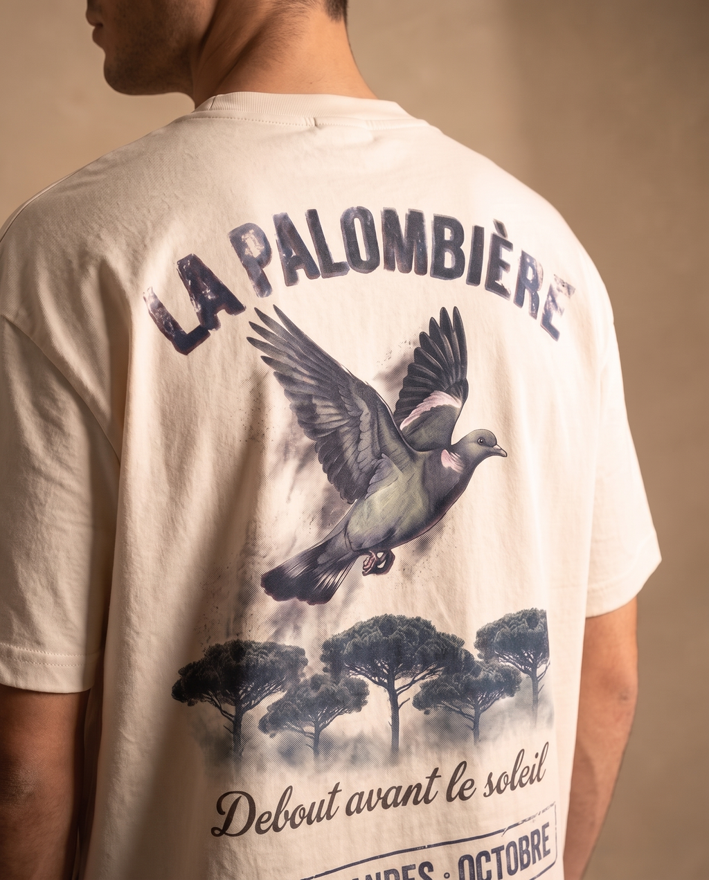 Tee lourd « La Palombière » — écru