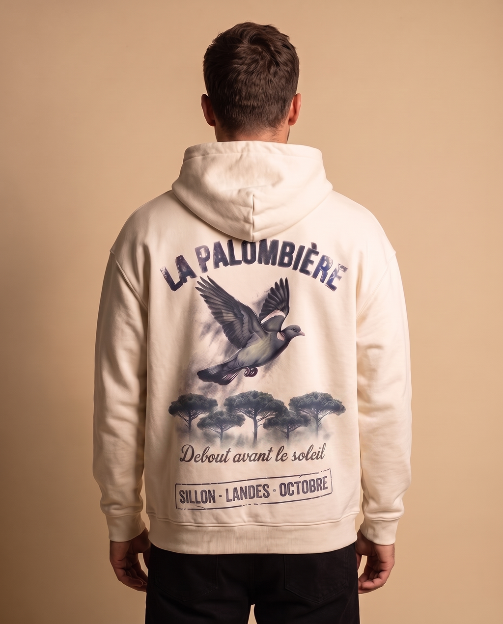 Hoodie lourd « La Palombière » — écru