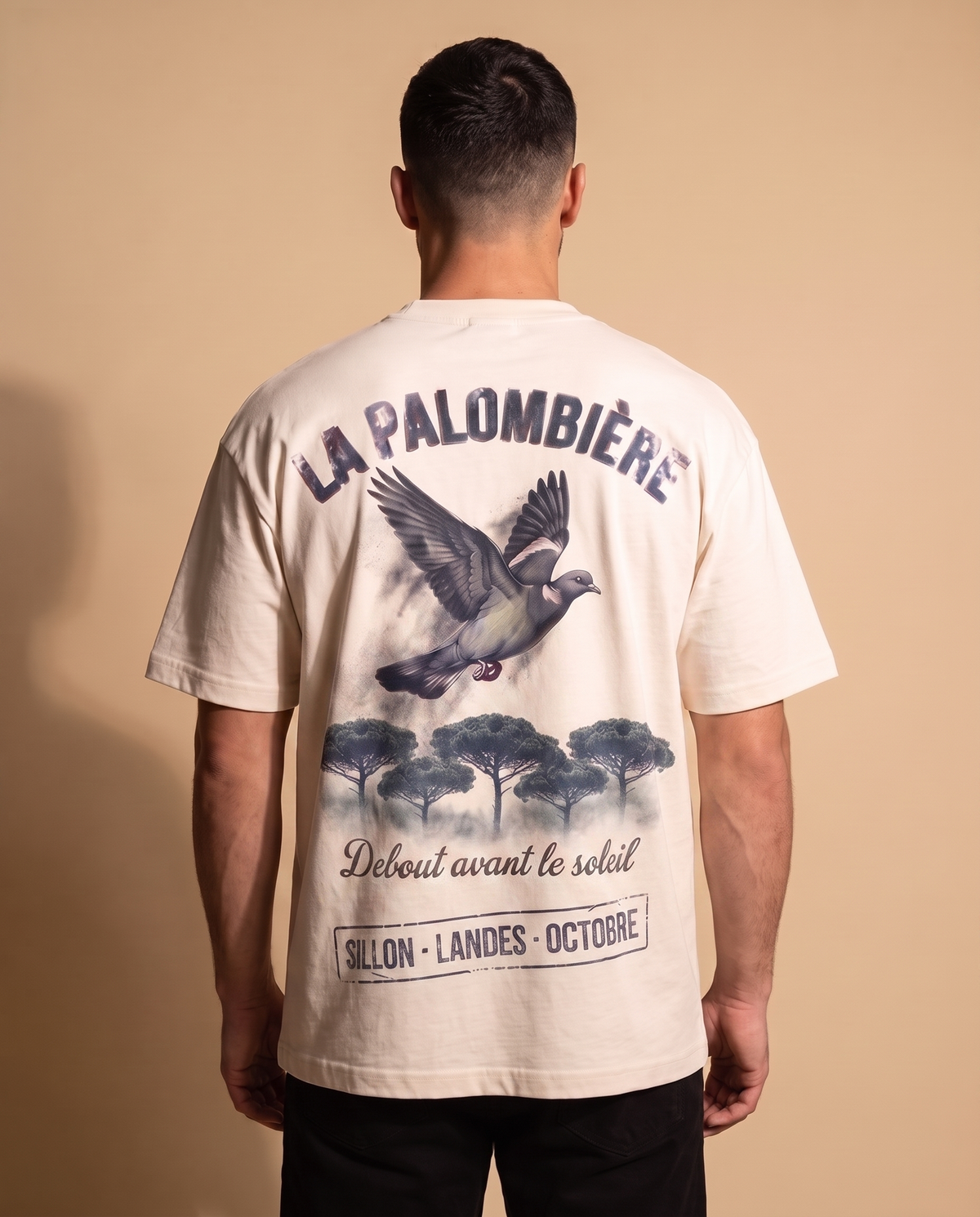 Tee lourd « La Palombière » — écru