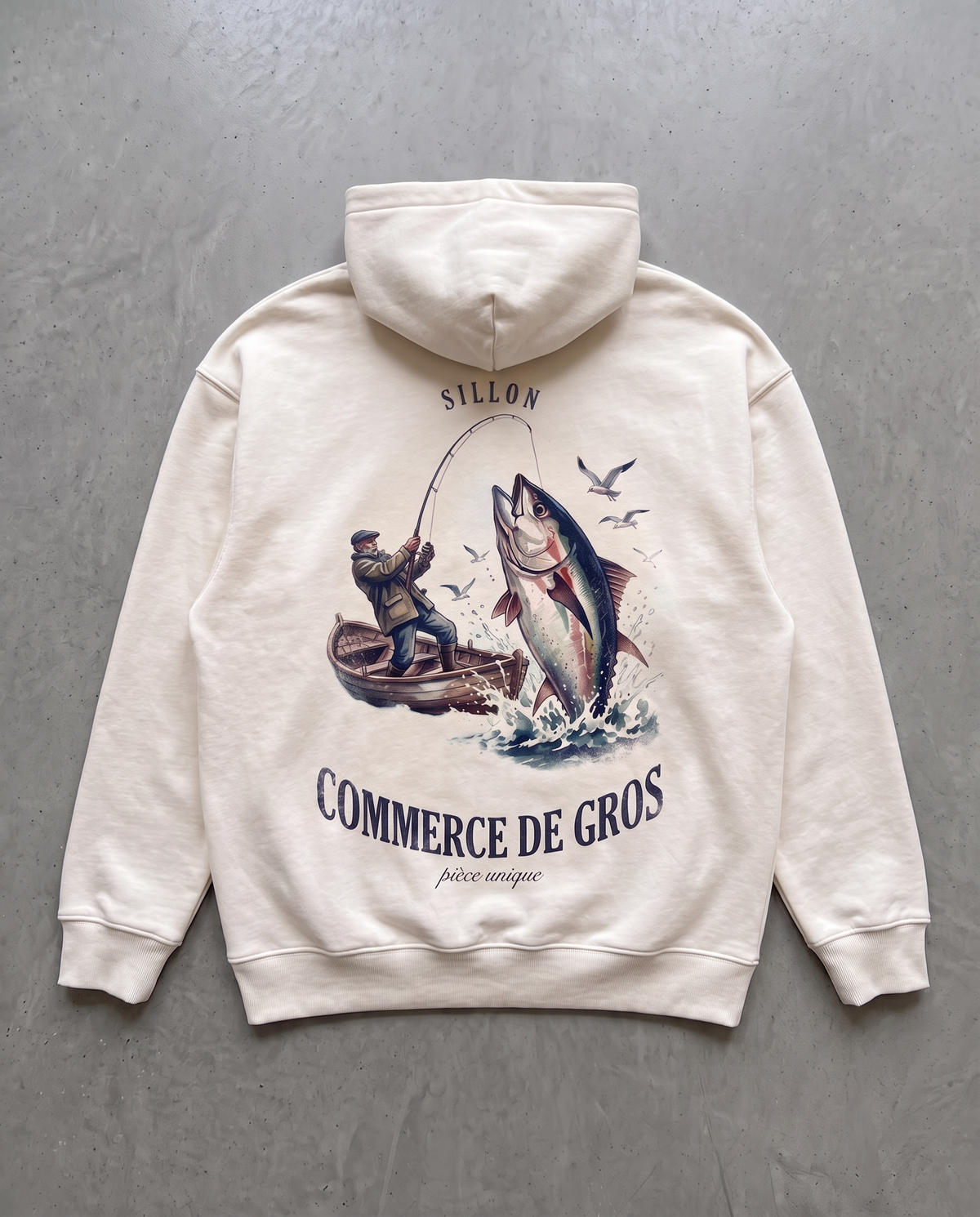 Hoodie lourd « Commerce de Gros » — écru