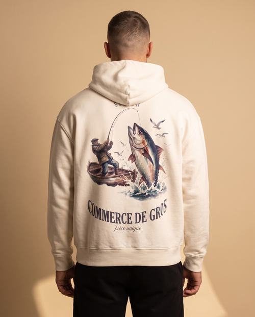 Hoodie lourd « Commerce de Gros » — écru