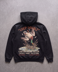 Hoodie lourd « Coup Double » — noir délavé