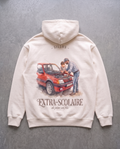 Hoodie lourd « Extra-scolaire » — écru