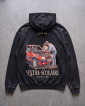 Hoodie lourd « Extra-scolaire » — noir délavé