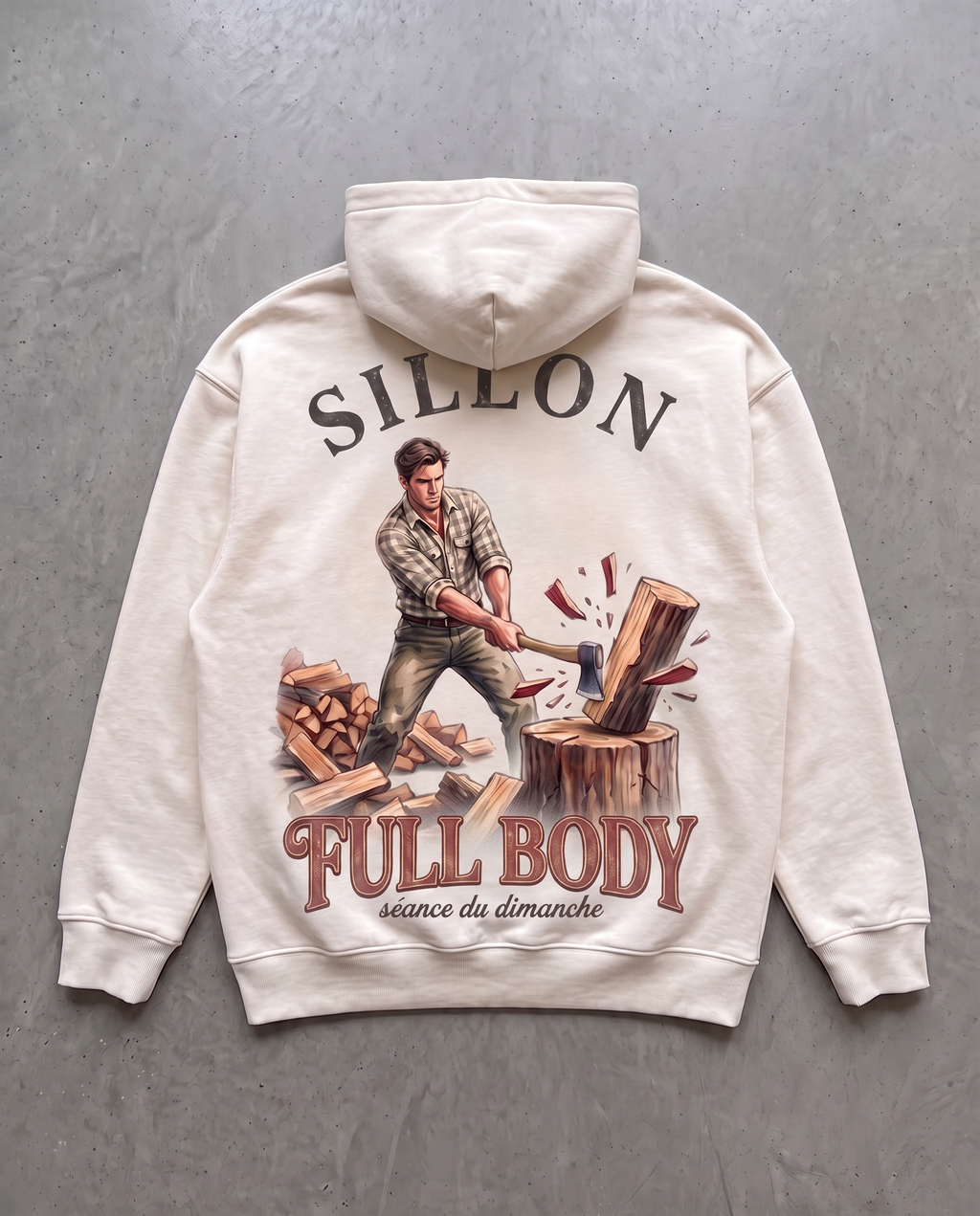 Hoodie lourd « Full Body » — écru