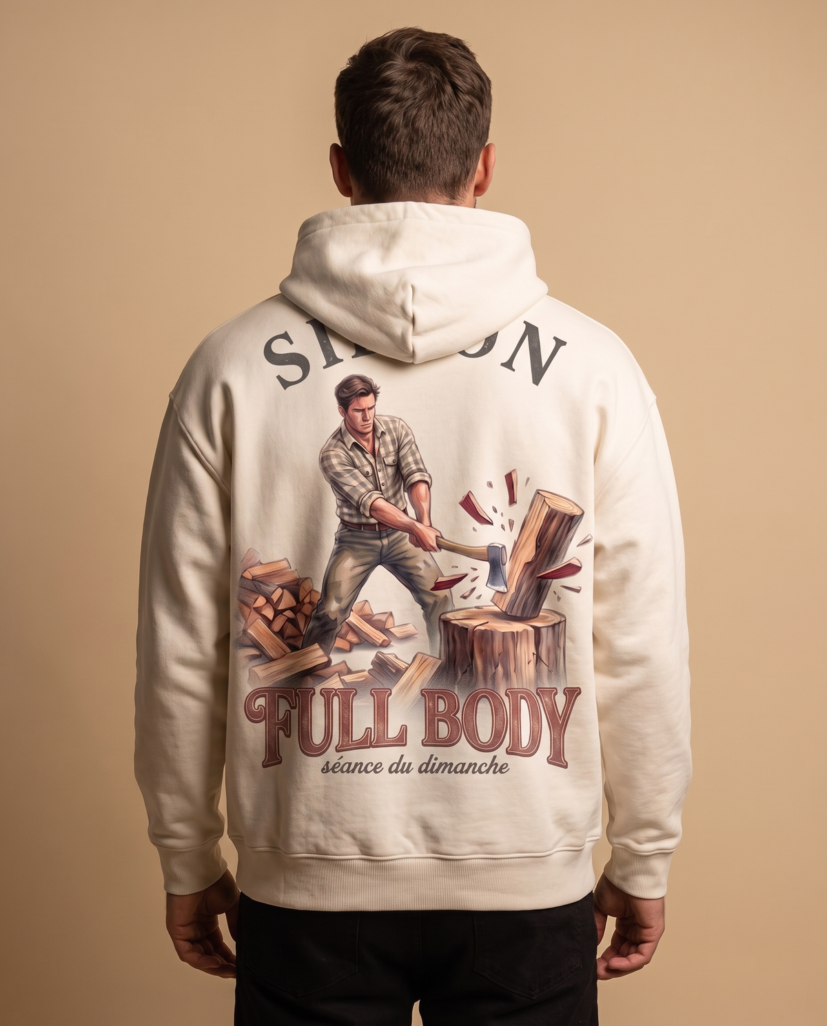 Hoodie lourd « Full Body » — écru